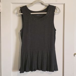 Gray Studded Peplum Tank